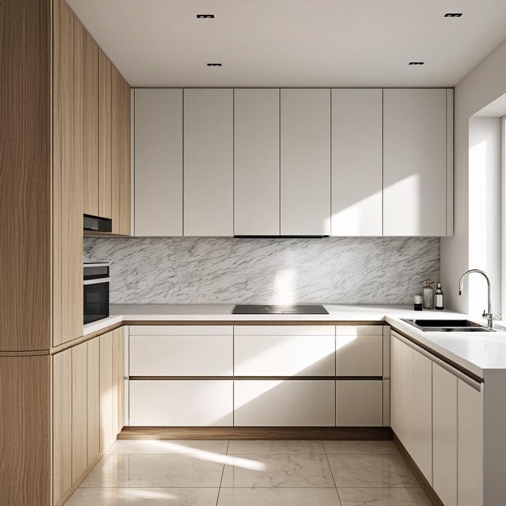 Nordic Oak & Marble Kitchen